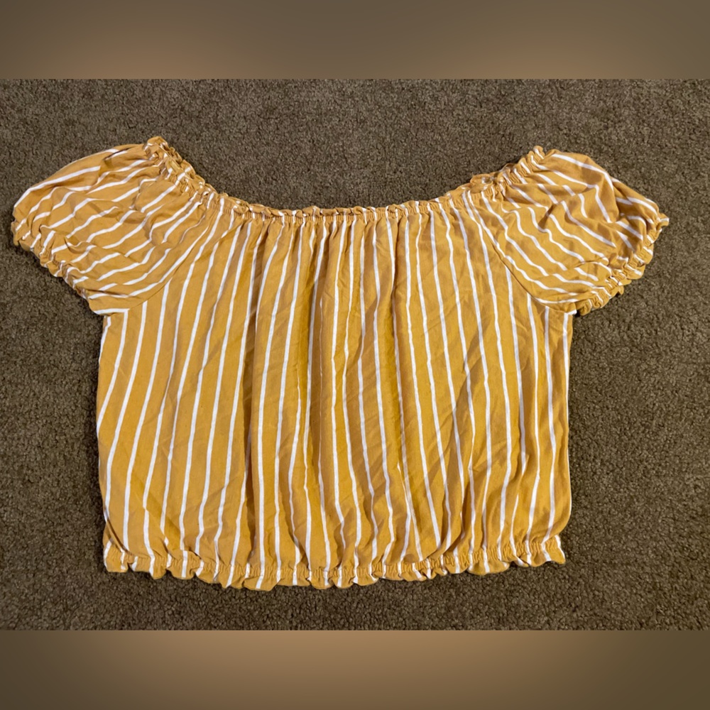 American Eagle Yellow Striped Top
